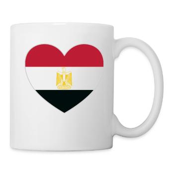 Ägypten Flagge Herz - Tasse - Weiß - Rechts