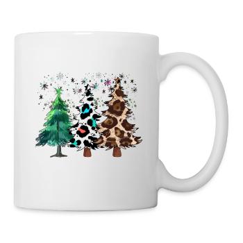 Christmas trees, Leopard Christmas Trees, Winter - Mug - white - Right