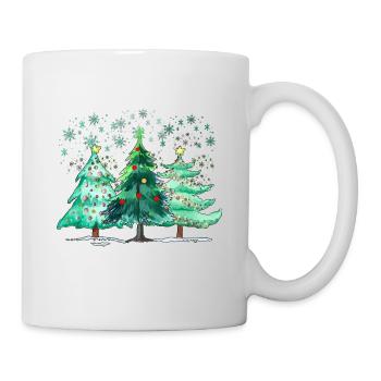 Christmas trees, Leopard Christmas Trees, Winter - Mug - white - Right