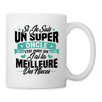 Super Oncle - Humour Cadeau Nièce Tonton - Mug blanc - blanc - Droite
