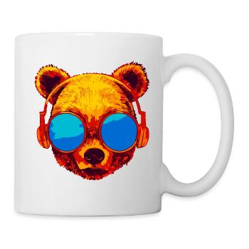 Bear with sunglasses - Mug - white - Right