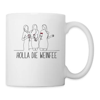 Weißwein Rotwein JGA Vino Wein - Holla die Weinfee - Tasse - Weiß - Rechts