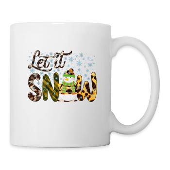 Weihnachten Schneemann, Lass es schneien, Schneemann Geschenk - Tasse - Weiß - Rechts