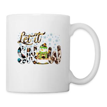 Weihnachten Schneemann, Lass es schneien, Schneemann Geschenk - Tasse - Weiß - Rechts