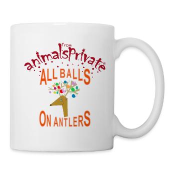 all balls on antlers - Tasse - Weiß - Rechts