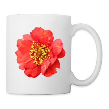 rote Blume Rose - Tasse - Weiß - Rechts