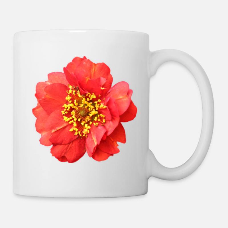 fleur rouge rose - Mug blanc - blanc