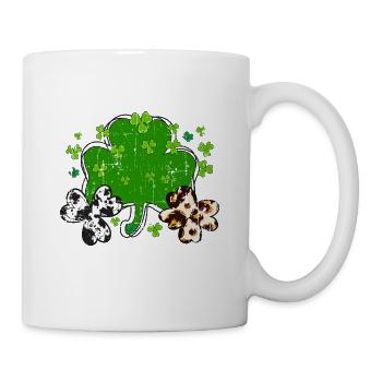 St Patrick’s day, Shamrock, Clover Distressed - Mug - white - Right