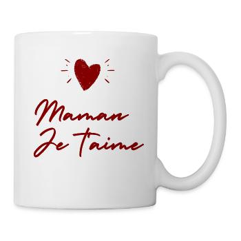T-SHIRT MAMAN JE T'AIME - MAMAN DE L'ANNEE CADEAU - Mug blanc - blanc - Droite
