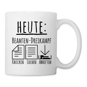 Beamten-Dreikampf Knicken Lochen Abheften - Tasse - Weiß - Rechts