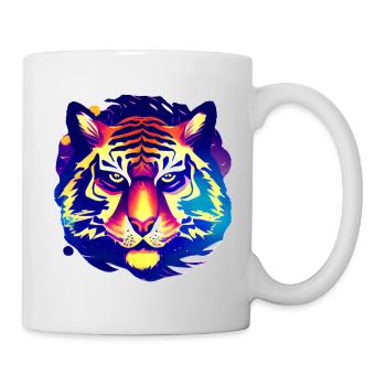 Tiger Großkatze Katzenliebhaber Geschenkidee - Tasse - Weiß - Rechts