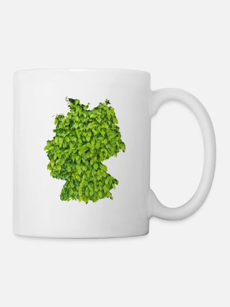 Deutschland Natur Karte - Tasse - Weiß