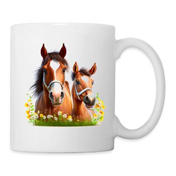 Chemise cheval Cheval Saule Fleurs Poulain Fille - Mug blanc - blanc - Droite