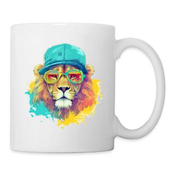 Izi le lion cool - Mug blanc - blanc - Droite