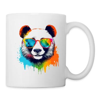 Cooli le panda à lunettes - Mug blanc - blanc - Droite