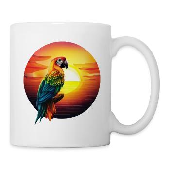 Perroquet au coucher du soleil - Mug blanc - blanc - Droite