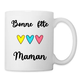 MAMAN. FÊTE DES MÈRES. BONNE FÊTE MAMAN. FÊTE - Mug blanc - blanc - Droite