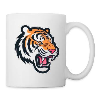 Tete de tigre rugissant - Mug blanc - blanc - Droite