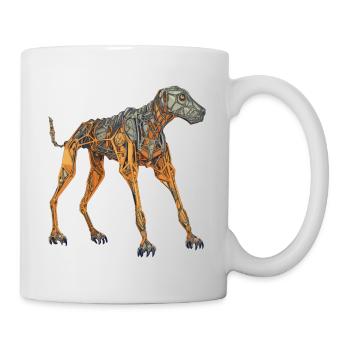 Doberman Cyborg Dog in Orange - Mug - white - Right