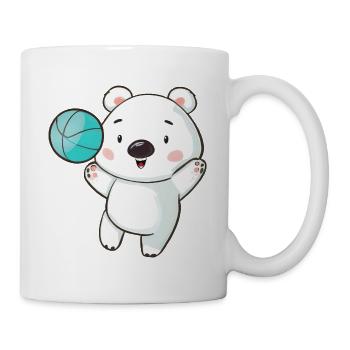 Polarbär spielt Volleyball - Tasse - Weiß - Rechts
