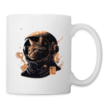 spacecat beige vector - Tasse - Weiß - Rechts