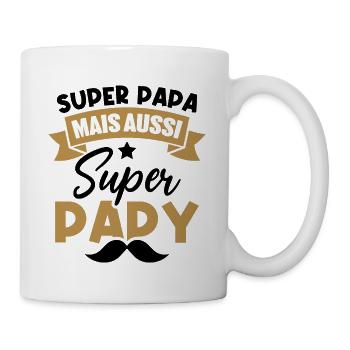 Super papa mais aussi super papy - Mug blanc - blanc - Droite