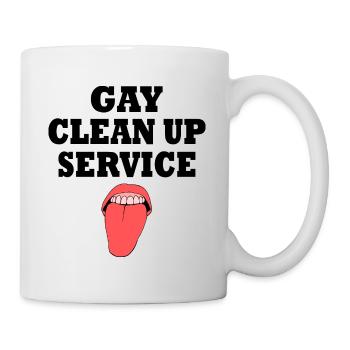 Gay clean up service - Tasse - Weiß - Rechts