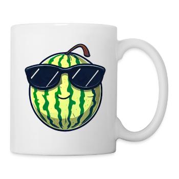 Pastèque fraîche avec lunettes de soleil, estivale - Mug blanc - blanc - Droite
