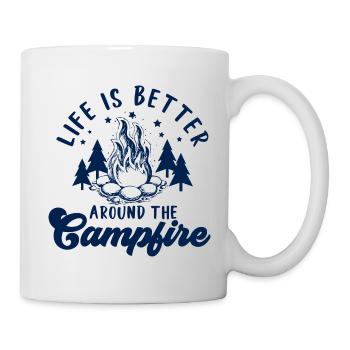 Das Leben ist besser am Lagerfeuer - Tasse - Weiß - Rechts