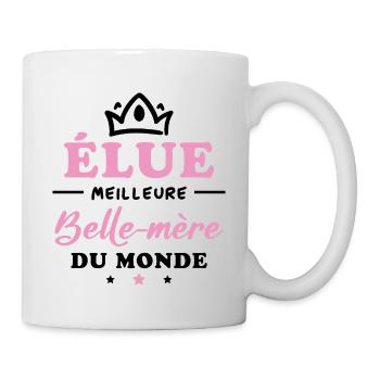 Élue meilleure belle mère du monde - Mug blanc - blanc - Droite