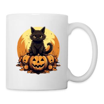 Cat on Pumpkin Halloween - Mug - white - Right