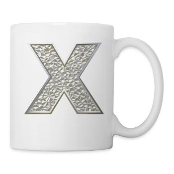 X, lettre, initiale, monogramme, - Mug blanc - blanc - Droite