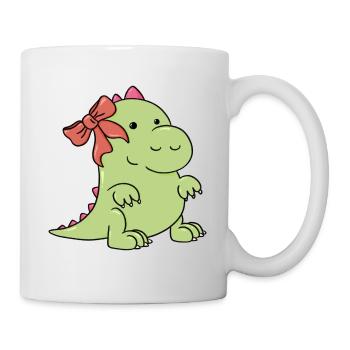 a little dinosaur at Christmas - Mug - white - Right