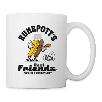 Ruhrpott Motiv - Pommes & Currywurst, Funny - Tasse - Weiß - Rechts