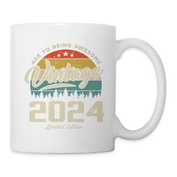 Vintage Cadeau Anniversaire Style Rétro 2024 - Mug blanc - blanc - Droite