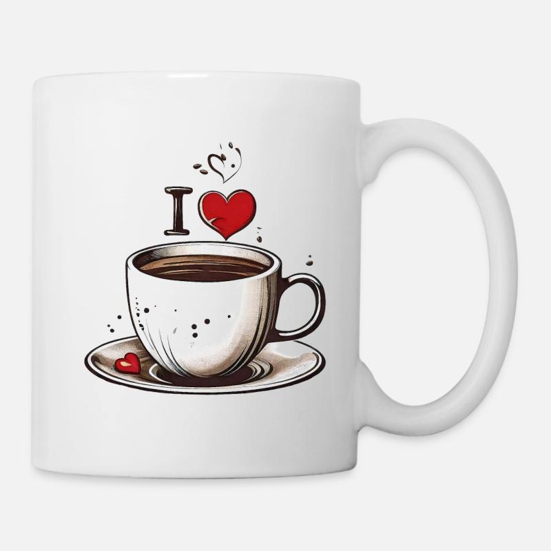 Loving coffee enjoyment - Mug - white