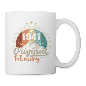Legenden geboren im Februar 1941 Geschenk zum 83. Geburtstag - Tasse - Weiß - Rechts