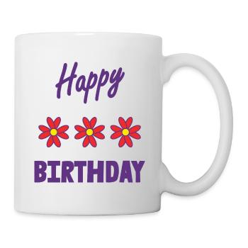 JOYEUX ANNIVERSAIRE. HAPPY BIRTHDAY. ANNIVERSAIRE. - Mug blanc - blanc - Droite