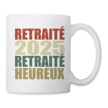 Glücklicher Rentner Ruhestandsgeschenk 2025 - Tasse - Weiß - Rechts