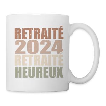 Cadeau Retraite 2024 Retraité Heureux - Mug blanc - blanc - Droite