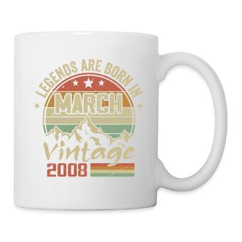 Legends Are Born In March 2008 Vintage Gift - Mug - white - Right