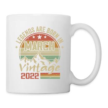 The Legends Are Born In March 2022 Vintage Gift - Mug - white - Right