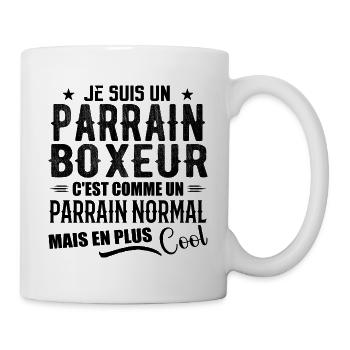 Boxer-Pate als normaler, aber coolerer Pate - Tasse - Weiß - Rechts