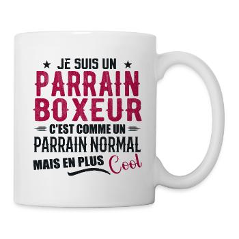 Boxer-Pate als normaler, aber coolerer Pate - Tasse - Weiß - Rechts