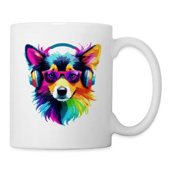 Collie Rainbow Dog Colorful Cool Cute - Mug - white - Right