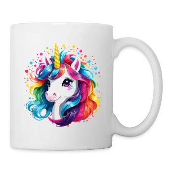 Einhorn Kinder Regenbogen Pony Pferd Mädchen - Tasse - Weiß - Rechts