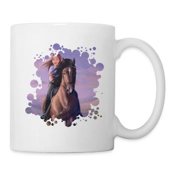 Balade à cheval en journée - Mug blanc - blanc - Droite