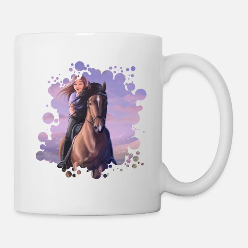 Balade à cheval en journée - Mug blanc - blanc