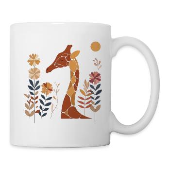Florale Giraffe - Tasse - Weiß - Rechts