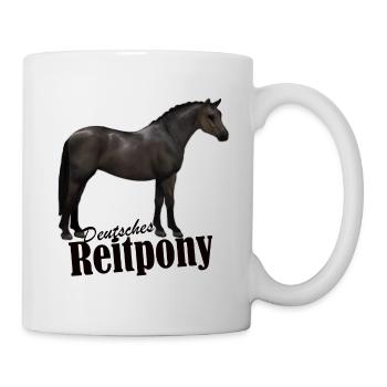 Deutsches Reitpony Rappe - Tasse - Weiß - Rechts